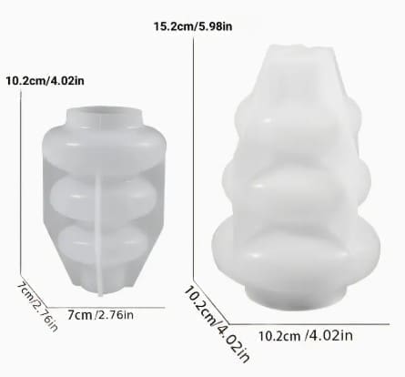 Silicone Mould : 2 Piece Ripple Bloom Vase Set Silicone Mould (RipBl2)