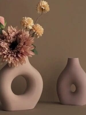 3D Vase with Clip, Round flower pot silicone Mould 2 Silicone Moulds : Nordic Round Vase (3dRFPV)