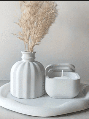 4 Piece Set Square Small Container, Vase and Irregular Tray Silicone Mould Silicone Moulds : 4 Piece Square Small Container Set, Vase and Irregular Tray Silicone Mould (Code TUM_AM) + Casting Support Jig for the Vase mould