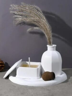 4PieceSetSquareLargeContainer;VaseAndIrregularTraySiliconeMould2 Resin & Epoxy : 4 Piece Square Large Container Set; Vase and Irregular Tray Silicone Mould (Code TUM_AB) + Casting Support Jig for the Vase mould