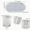Resin & Epoxy : 4 Piece Oval Tray + Square Storage Container & Polygon Vase (TU184_AH) + Casting Support Jig for the Vase mould