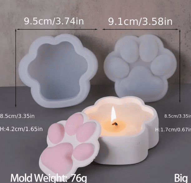 Silicone Moulds : Paw Shaped Storage Box Silicone Mould (PAQ)
