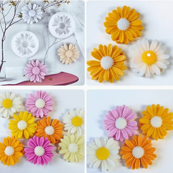 Silicone Mould : Silicone Daisy Flower Mould (With Hole & Without) (SDFM)