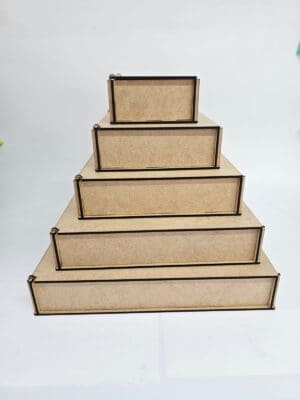 Group Plain Mdf Group Boxes Laser Blanks : 3mm Plain Square MDF Wooden Boxes (5 Sizes)