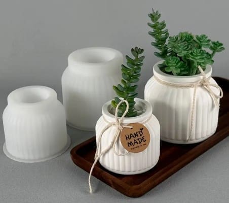 Silicone Moulds : Small & Large Round Striped Silicone mould