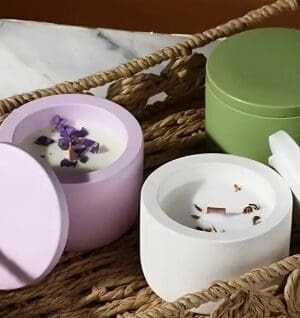 Mini Flower Pot Silicone Mould 2 Silicone Moulds : Mini Jar With Lid (MJL)