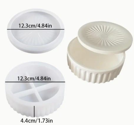 Silicone Moulds : Round Striped Bowl With Lid Silicone Mould (RSBM)