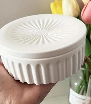 Round Striped Bowl With Lid Silicone Mould 2 Silicone Moulds : Round Striped Bowl With Lid Silicone Mould (RSBM)