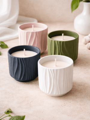 Silicone Moulds : Round Rippled Candle Vase Silicone Mould (TUM-AM)