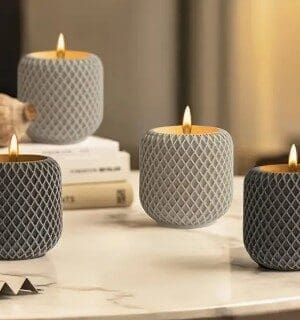 Rounded mesh Candle Holder Silicone Mould 2 Silicone Moulds : Round Mesh Candle Holder Silicone Mould (Mesh123)