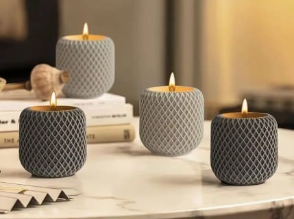 Silicone Moulds : Round Mesh Candle Holder Silicone Mould (Mesh123)