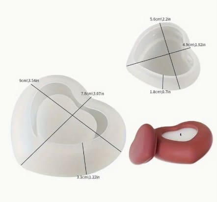 Silicone Heart Shaped Candle Mould Silicone Moulds : Silicone Heart Shaped Jar (SHSJ)
