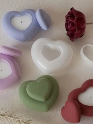 Silicone Heart Shaped Candle Mould 2 Silicone Moulds : Silicone Heart Shaped Jar (SHSJ)