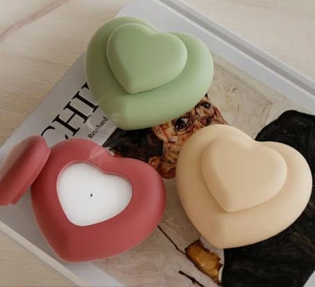Silicone Heart Shaped Candle Mould 3 Silicone Moulds : Silicone Heart Shaped Jar (SHSJ)