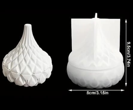 Silicone Moulds : 2 Piece Geometric Storage Jar & Lid Silicone Mould (Geo98)