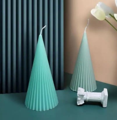 Plastic Mould:  Striped Coned Pillar Candle Plastic Mould (SCP)