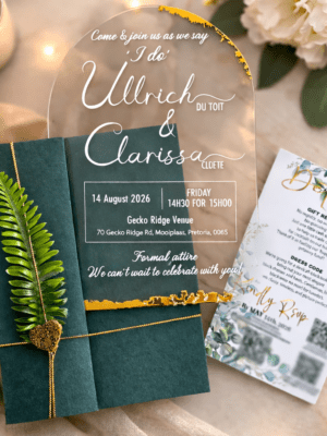 3D UV Prints : Invitations, Direct to Acrylic CLEAR A6 or A5
