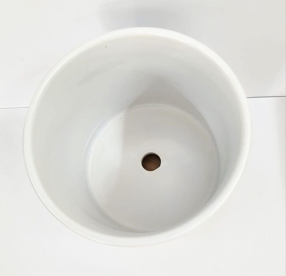 Sublimation Blanks : White Flower Pot With Wooden Base (ZZ)