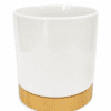 White Flower Pot With Wooden Base (ZZ) Sublimation Blanks : White Flower Pot With Wooden Base (ZZ)