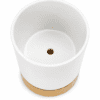 White Flower Pot With Wooden Inside Base (ZZ) Sublimation Blanks : White Flower Pot With Wooden Base (ZZ)