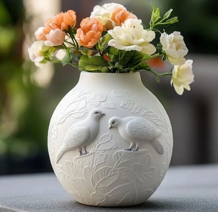 Silicone Moulds : Dove Embossed Vase (PPDZ37)