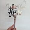 Laser Acrylic : Will You Marry Me, Mirror Acrylic Cake Toppers