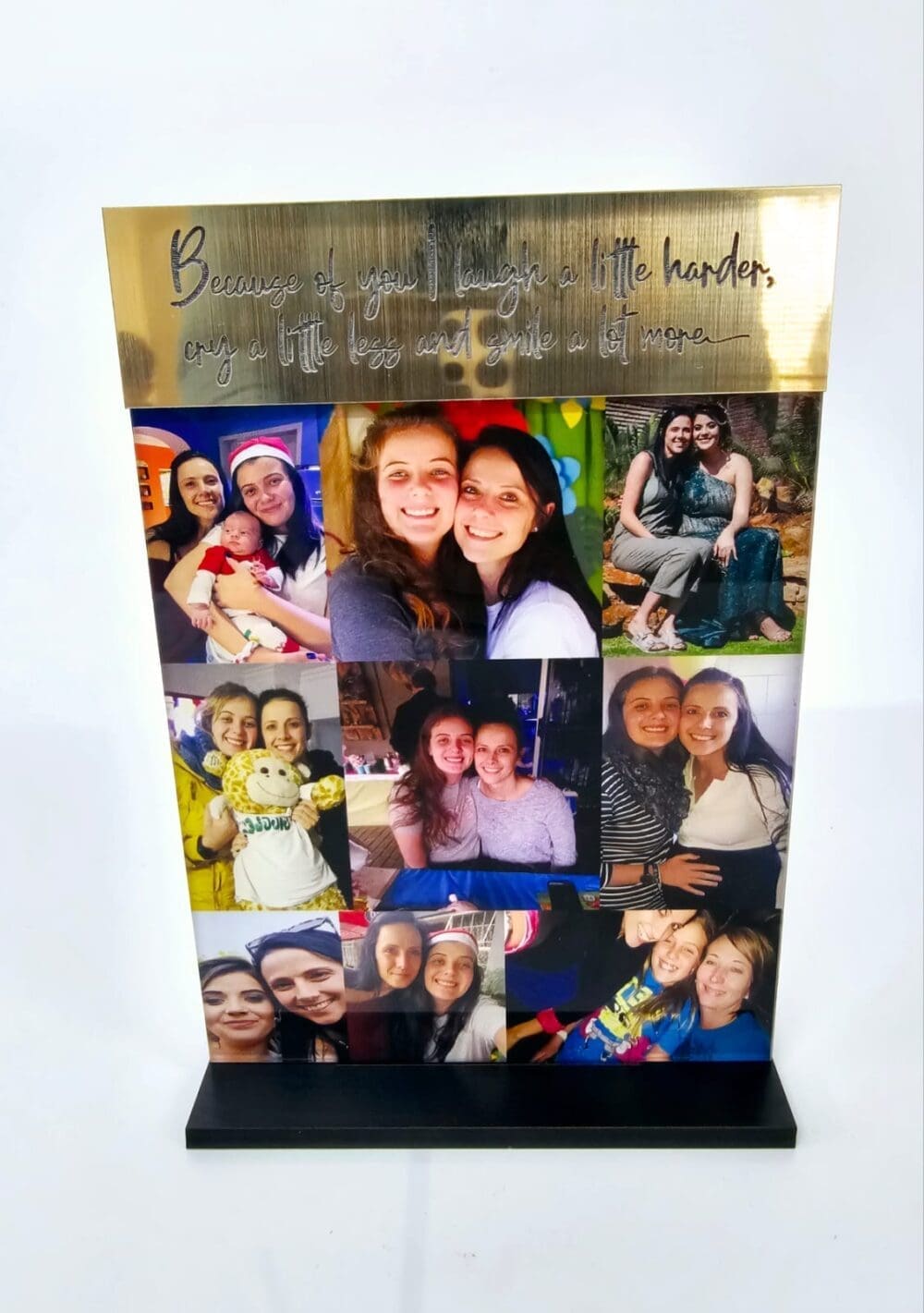 3D UV Print : Direct to 3mm CLEAR Acrylic Boards with lip & 6mm Black Melamine or 5mm Clear Acrylic Stand (A6, A5, A4 & A3, Portrait or Landscape)