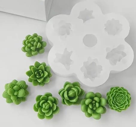 Silicone Mould : 1 Pc Succulent Flowers Silicone Mould (Succ-DF)