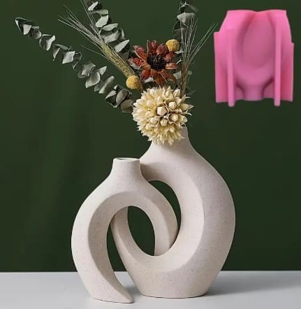 Silicone Mould: 2 pc Nordic Vase Silicone Mould (2PC-NVSM)