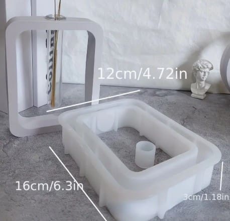 Silicone Moulds : 3 Styles Hydroponic Hollow Flower Vase Silicone Moulds (AHSM) [Arched, Circular, Rectangle)