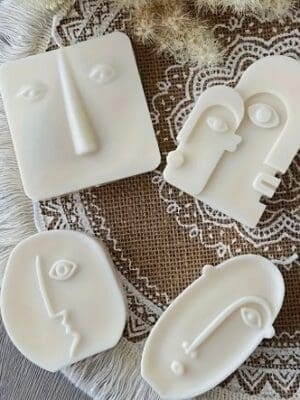 Silicone Mould : 4 Piece  Abstract Faces Silicone Moulds (FSM)