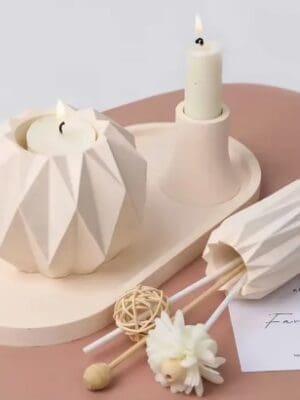 4 Piece Geometric Vase Candle Silicone Mould Set Silicone Mould : 4 Piece Geometric Vase Candle Silicone Mould Set (Code TUM_AH)