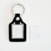 Sublimation Blanks : Square PU Leather Keyring with metal insert (TTX)