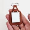 Sublimation Blanks : Square PU Leather Keyring with metal insert (TTX)