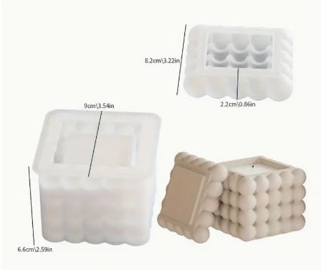 Silicone Mould : Bubble Cube Jar Silicone Mould (BCSJ)