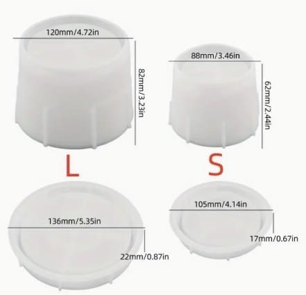 Silicone Mould : Dual-Size Cylindrical Flower Pots Silicone Mould (DZFP)