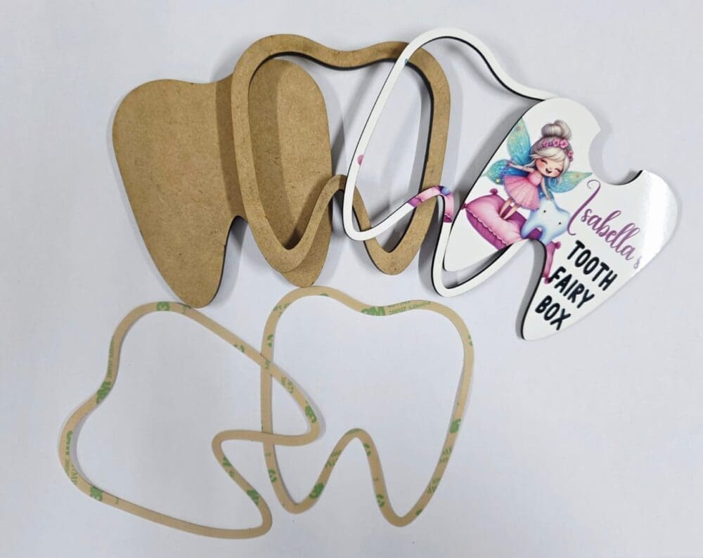 DIY TOOTH BOX PARTS Laser Sublimation Blanks : DIY Sublimation MDF Tooth Box