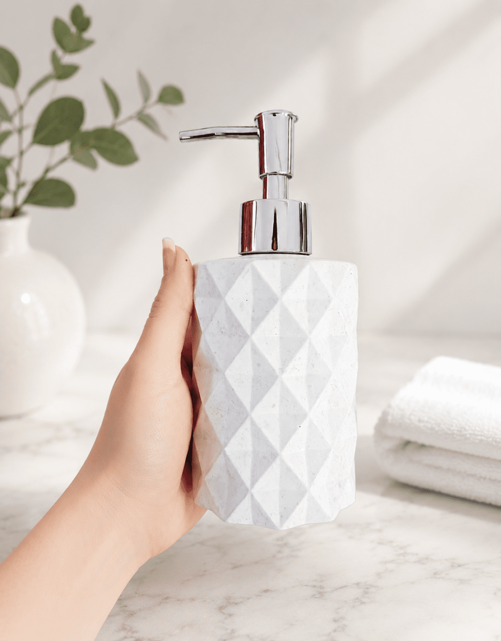 Diamond_SLD_5_3 Silicone Mould : Dual Cylinder Diamond Soap & Lotion Dispenser or Diffusor Silicone Mould (SLD_05)