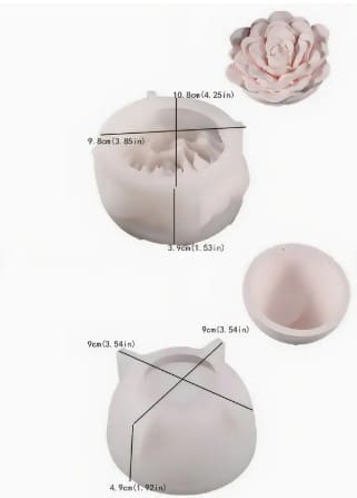Silicone Mould : Rose Flower Container Silicone Mould (FCC)