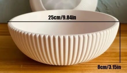 Silicone Mould : Striped Large Bowl Silicone Mould (SBSM)