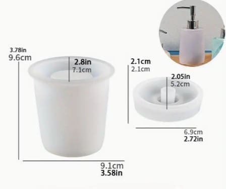 Silicone Mould : Dual Oval Cylinder Soap & Lotion Dispenser or Diffusor Silicone Mould (SLD_01)