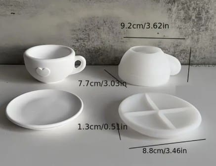 Love Coffet Cup Set Silicone Mould Silicone Mould : Love Coffee Cup Set Silicone Mould (LCCSSM)
