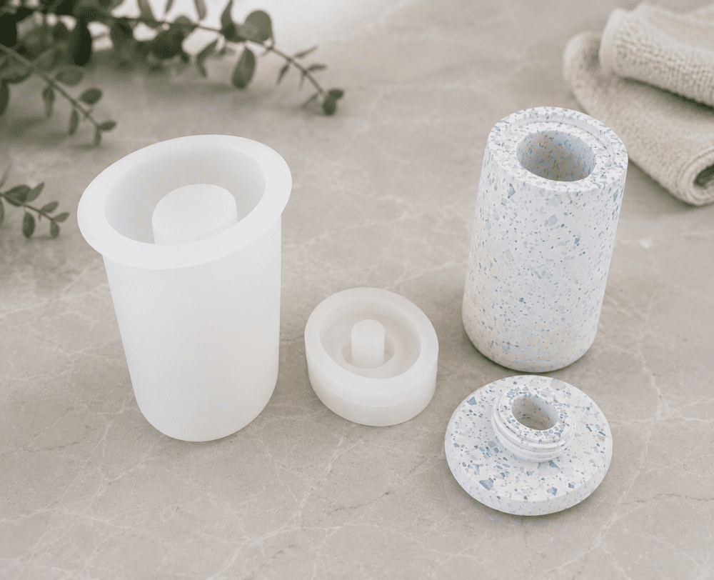 Silicone Mould : Dual Oval Cylinder Soap & Lotion Dispenser or Diffusor Silicone Mould (SLD_01)