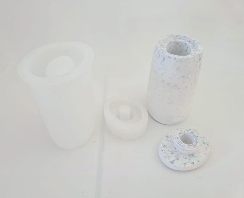 Silicone Mould : Dual Oval Cylinder Soap & Lotion Dispenser or Diffusor Silicone Mould (SLD_01)
