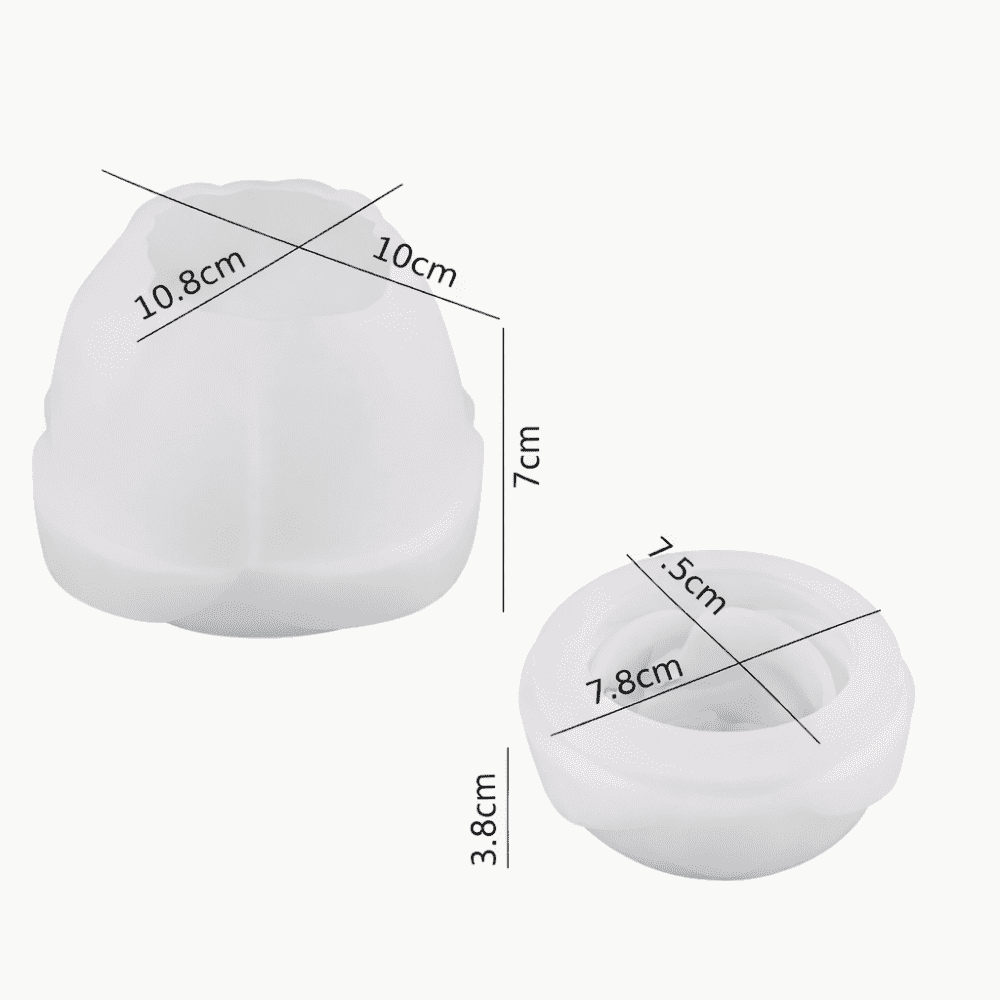 Silicone Mould : 2 Piece Rose Shaped Candle Holder Silicone Mould (RSCH)
