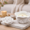 Silicone Mould : 2 Piece Rose Shaped Candle Holder Silicone Mould (RSCH)