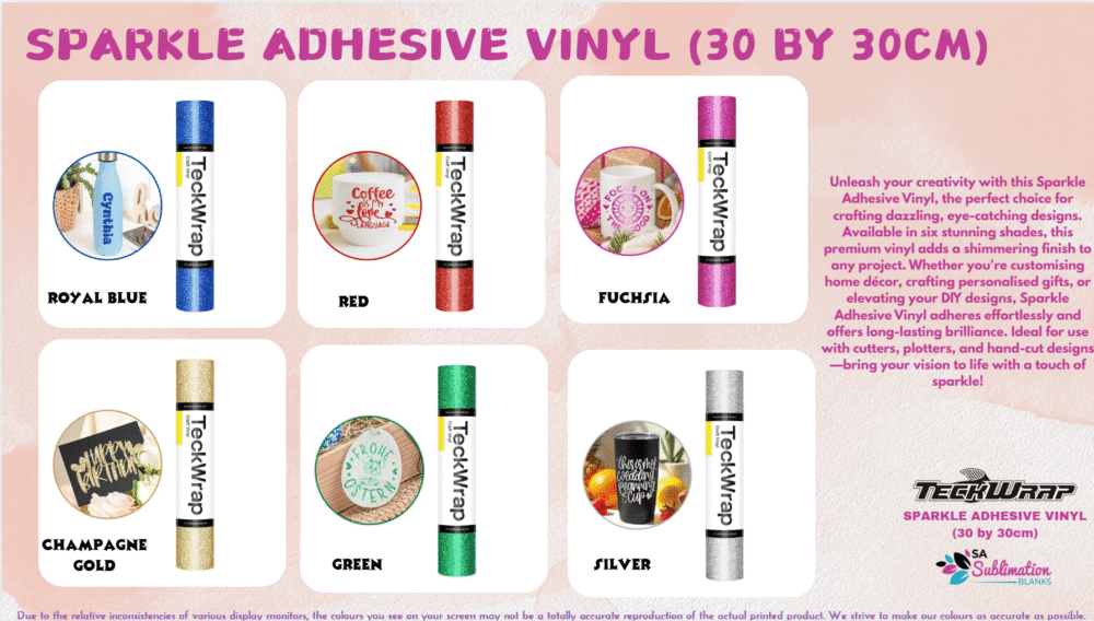 Sparkle Adhesive Vinyl Main Teckwrap : Sparkle Adhesive Vinyl (30 by 30cm)