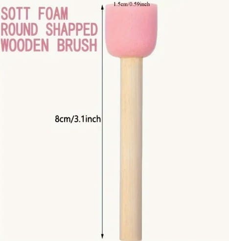 Arts & Craft : Round Sponge Paint Brush (Pack of 5)