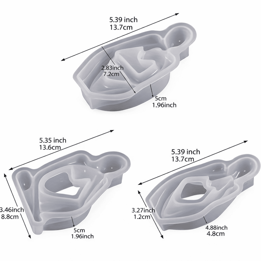 Silicone Mould : 3 Piece Abstract Figurine Silicone Mould (CODE TUM_3AFSM)