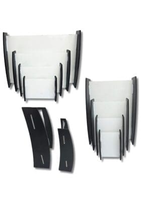 Laser Blanks : 3mm CLEAR Acrylic Boards with Curved 6mm Black Melamine Sides (Portrait and Landscape)